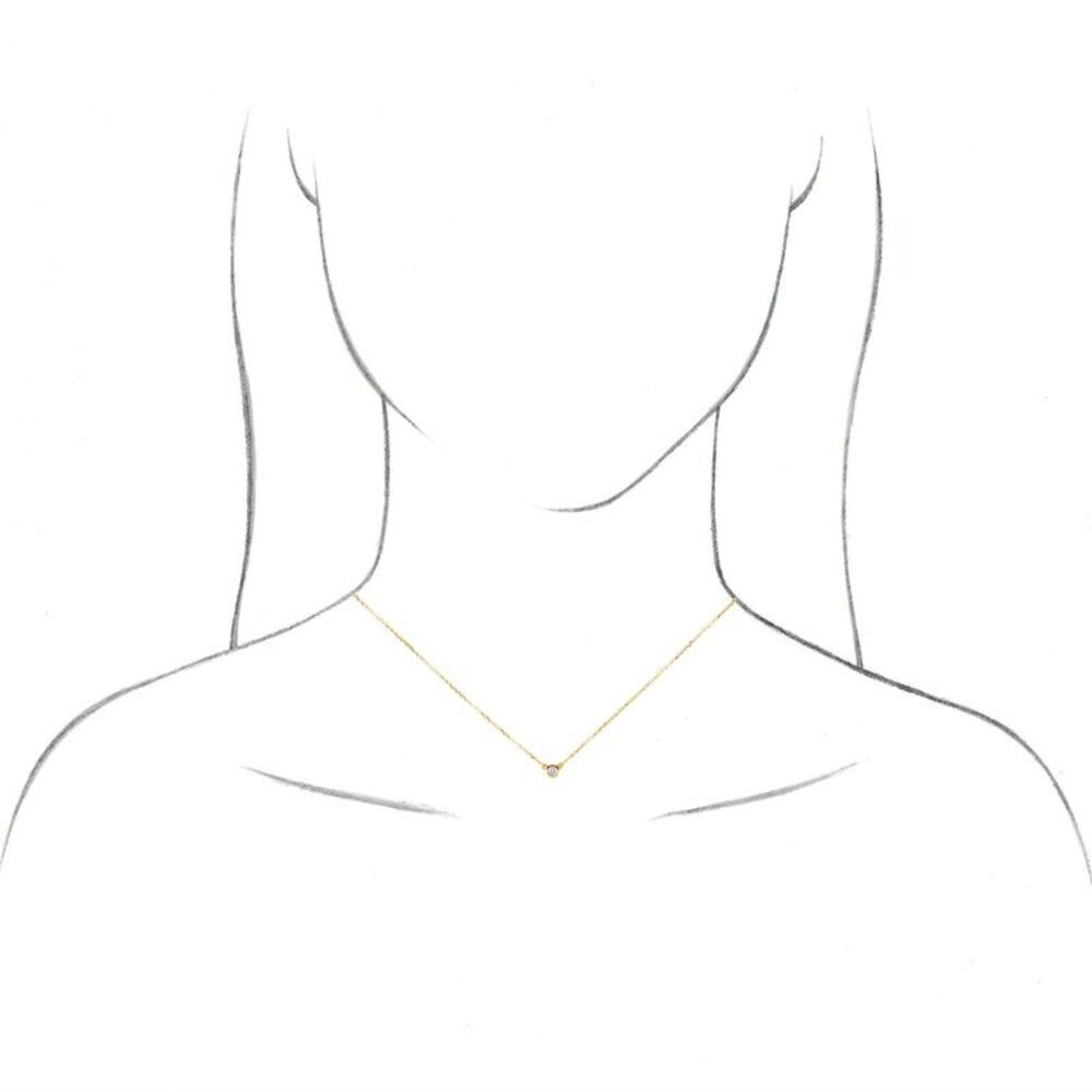 14k Yellow Natural Ruby Solitaire 16" Necklace - image 4